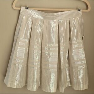 𝅺1. STATE Metallic Cream Skirt Pleated NWT Size Small #465